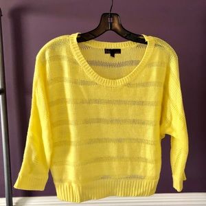 Adorable 3/4 length sleeve yellow sweater